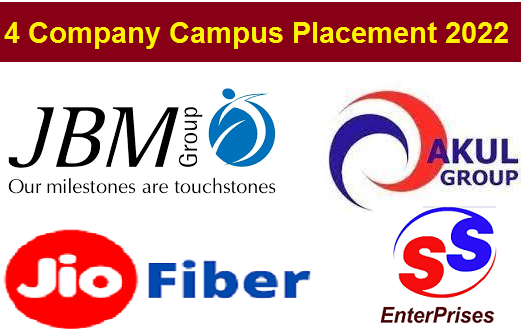 Jio Fiber and 3 Other Company Campus Placement