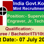 India Govt.Kolkata Mint Recruitment 2023