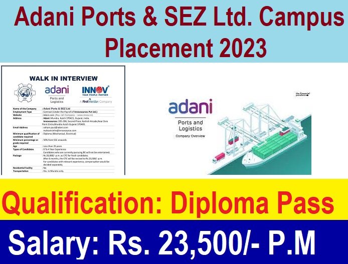 Adani Ports & SEZ Ltd. Campus Placement 2023