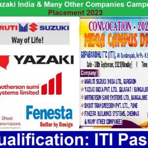 Yazaki India & Many Other Companies Campus Placement 2023