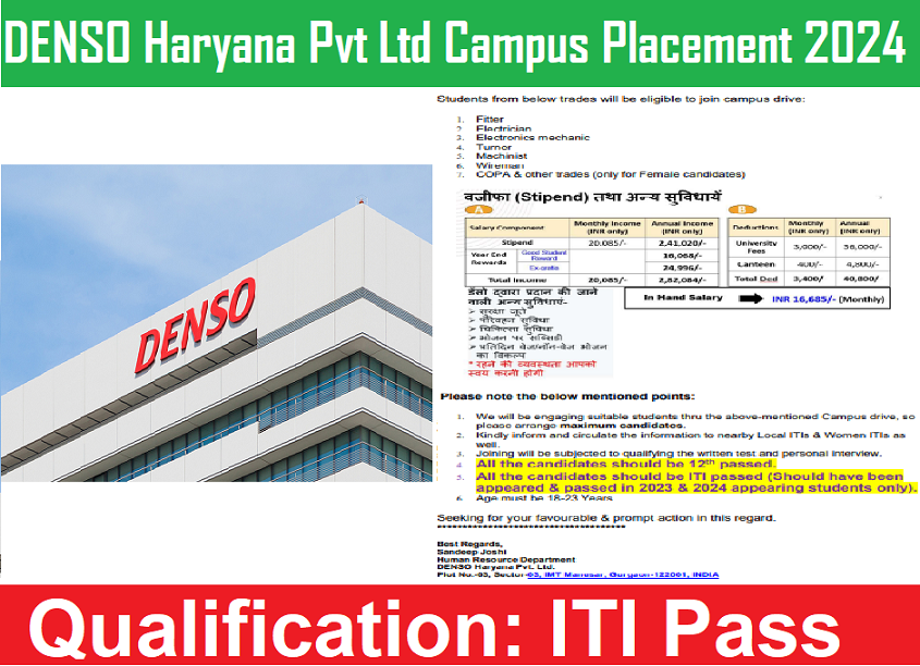 DENSO Haryana Pvt Ltd Campus Placement 2024