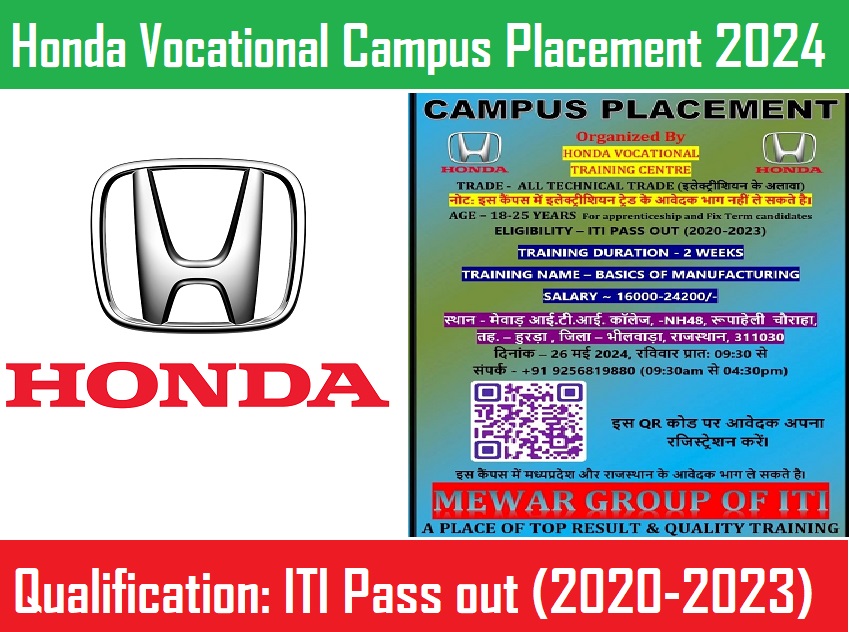 Honda Vocational Campus Placement 2024