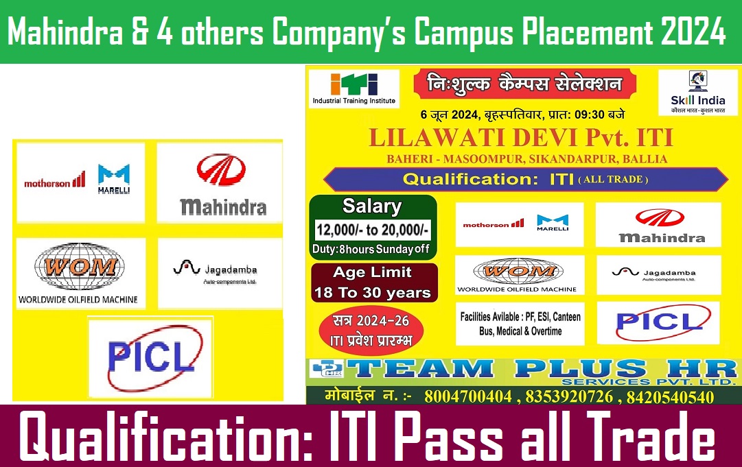 Mahindra & 4 others Company’s Campus Placement 2024