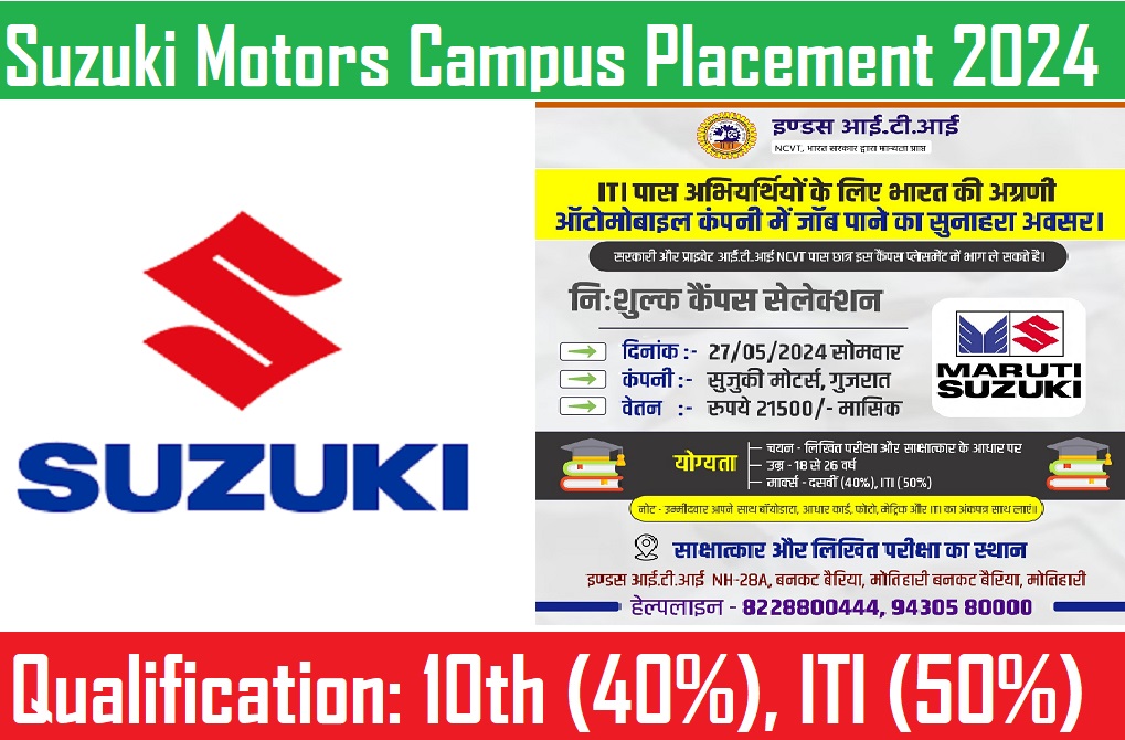Suzuki Motors Campus Placement 2024
