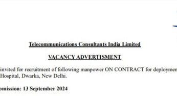 Telecommunications Consultants India Limited Recruitment 2024